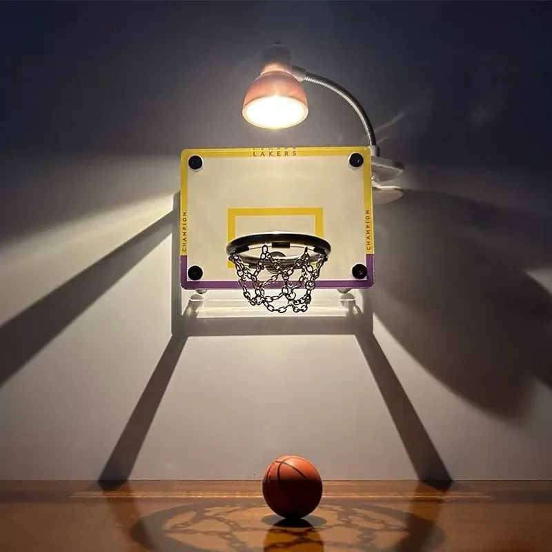 Creative Basketball Stand Mini Shot Frame Night Light Team Creative Tabletop Decoration For Boys Child Gift Bedside Sleep Light