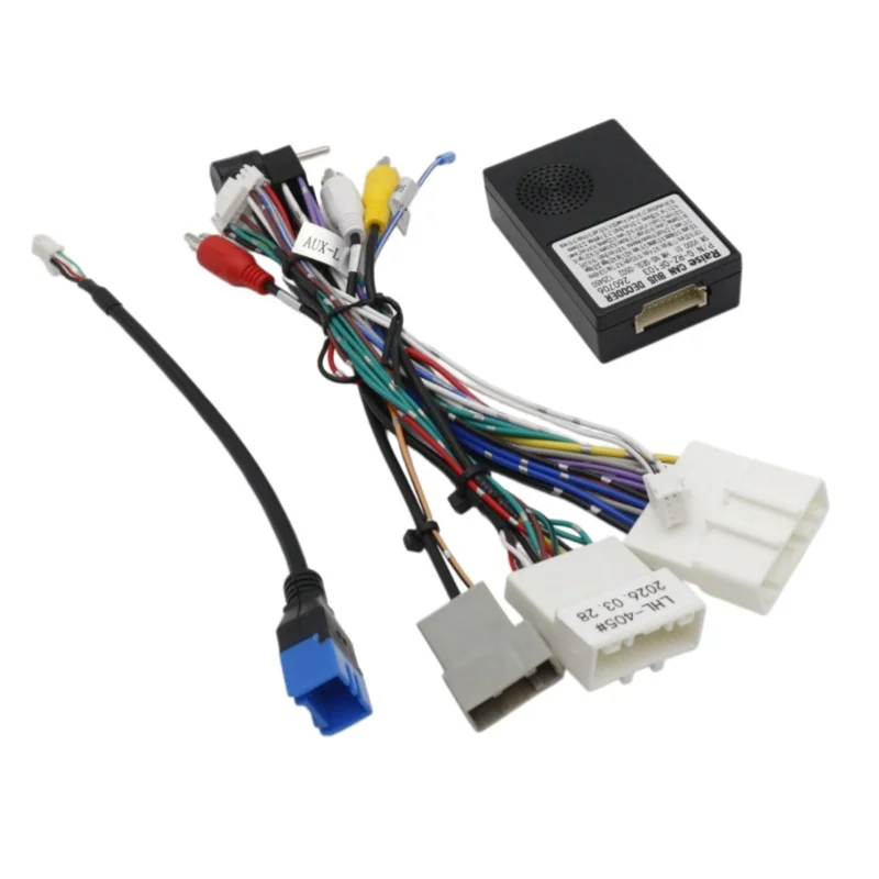 For Nissan 2016 X-Trail Qashqai Navara CAN Bus Decoder Wire Harness Adapter Steering Wheel Control Power Cable