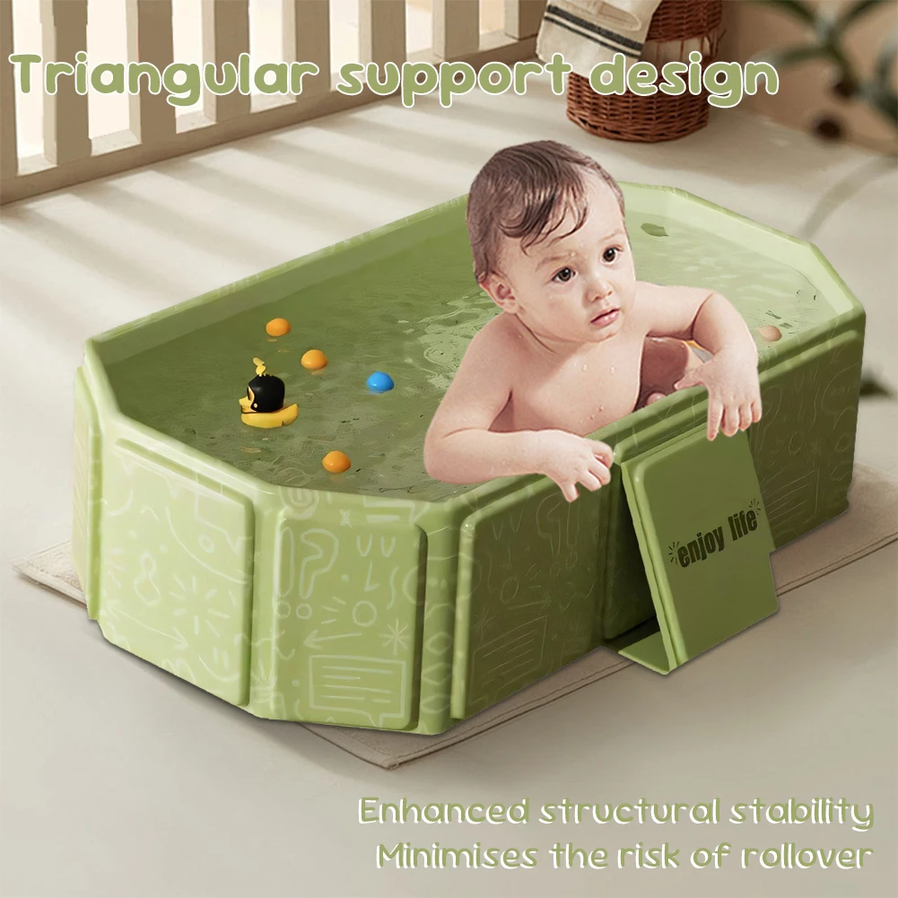 

Baby Bathtub for Infants To Toddlers Collapsible Baby Bath Tub Foldable 0 to 8 Years Old Anti-Slip Shower Basin Warm Baby Tubs