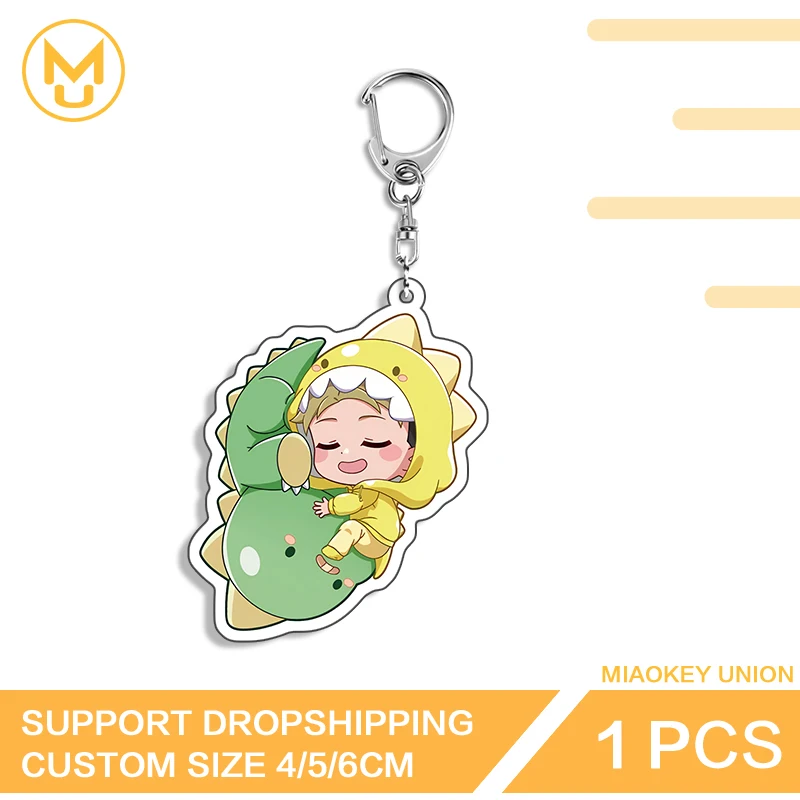 Miyu Lovely Dinosaur Amusing Acrylic Keyring Charming Hot Selling Animelover Novelty Photo Keychain Popular Pendant Jewelry