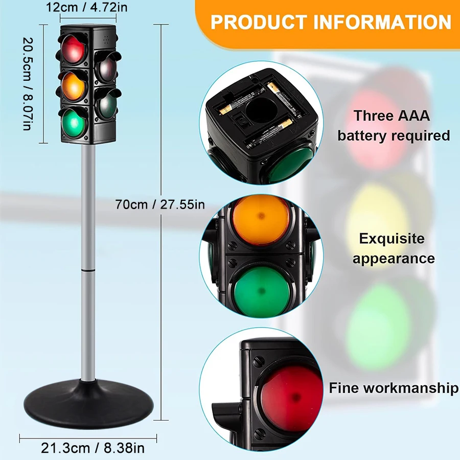 SUPVOX – 6 Feux De Signalisation Jouet – éducatif, Lumineux, Simulation Routière – ABS – 11,5 Cm