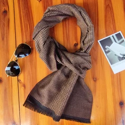 Lenço de caxemira de luxo para homens macio inverno quente Pashmina Gentleman's Scarves Masculino Bufandas Hombre Negócios Longos Wraps