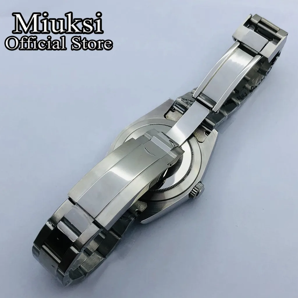 Miuksi 36mm/40mm silver watch case sapphire glass fit NH35 NH36 ETA2824 2836 PT5000 Miyota8205 8215 Mingzhu DG2813 3804 movement