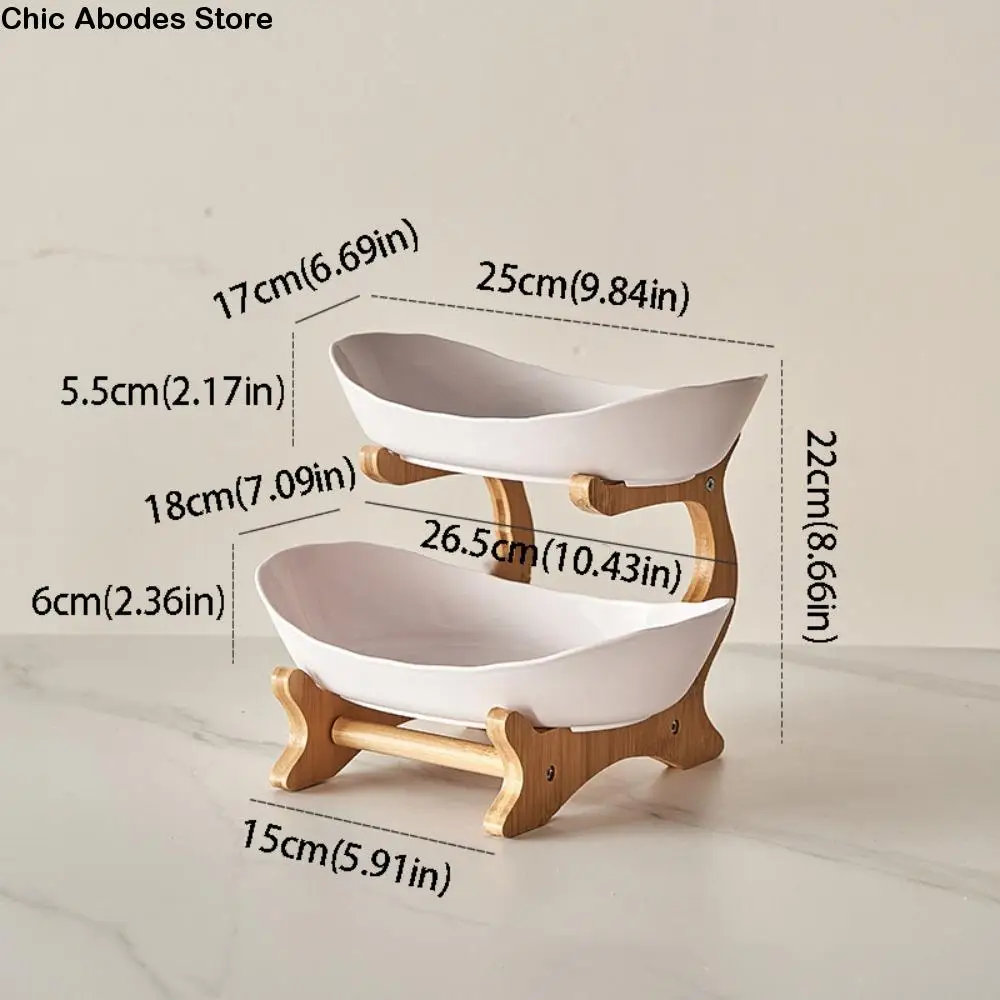 

Fruit Basket Plastic Material Fruit Plate Creative Design 2 Layer Snack Dish Modern Style Salad Bowl Candy Dish Home Use