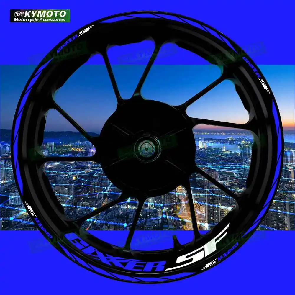 

Аксессуары для мотоциклов GIXXER SF, 17-дюймовые наклейки на колеса, обтекатели, модифицированные светоотражающие наклейки, украшения в полоску