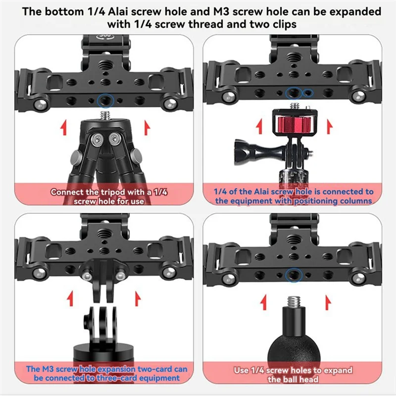 AAAEL-Adaptor Tripod Mount Triple Phone Holder 180-Degree Tilt Head For Camera, Microphone Light For Vlogging Live Streaming Too