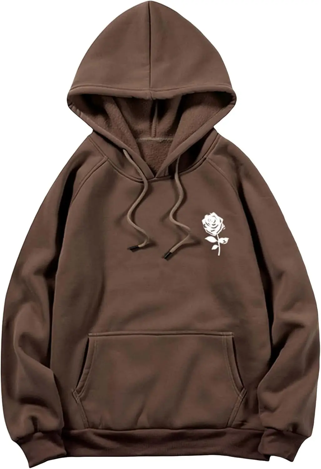

100% Cotton Men's Graphic Print Long Sleeve Drawstring Hoodie Pullover Sweatshirt Ropa Hombre No Zip Up Hoodies Rose Graphic