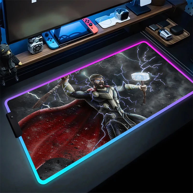 Rgb Muismat T-Thors Antislip Rubberen Rand Vergrendelen Muismatten Spel Matten Notebook Computer M-Wonderen Home Decor Jongen Stijl