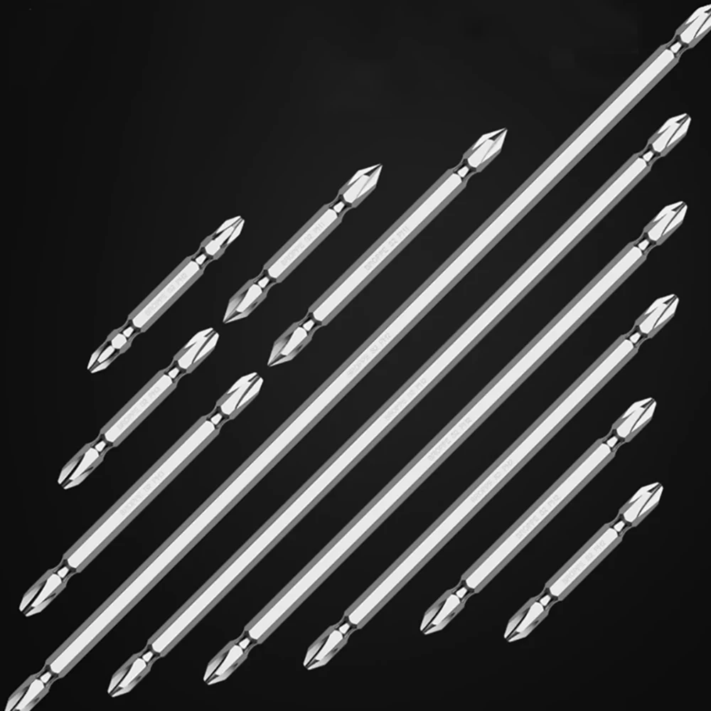 1/3/5/10Pcs PH2 / PH2SL6 Double Head Screwdriver Bit Magnetic Phillips/ Slotted Screwdriver Bits Length 65/100/150/200/250/300mm