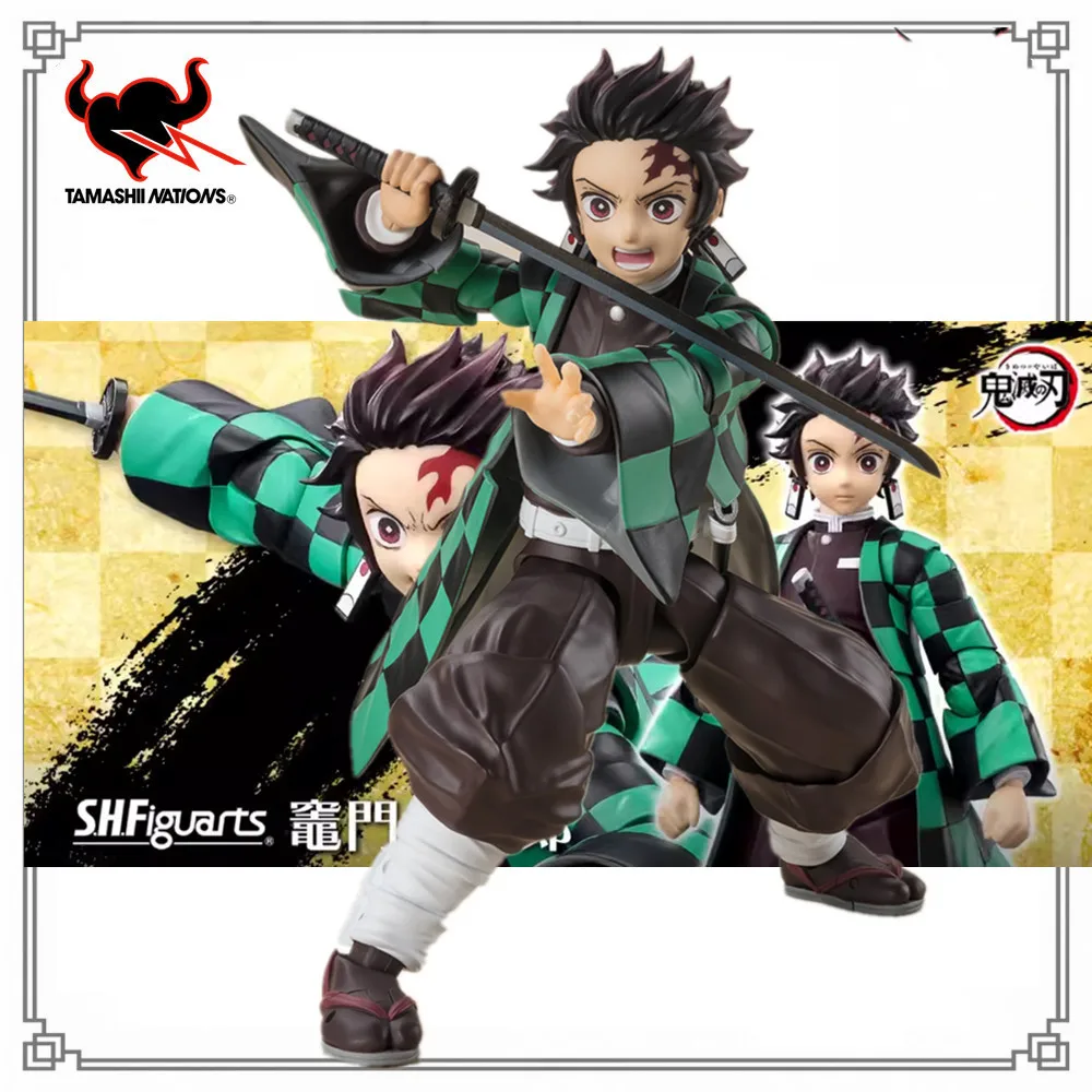 

In Stock Anime Figure Demon Slayer Original S.H.Figuarts TANJIRO KAMADO Action Figurine Kimetsu no Yaiba PVC Toys Collector 14cm