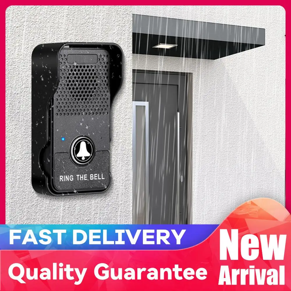 

Wireless Doorbell Waterproof Full Duplex Two Way Intercom Adjustable Volume 4 Chimes Intercom System Doorbell One Press To Talk