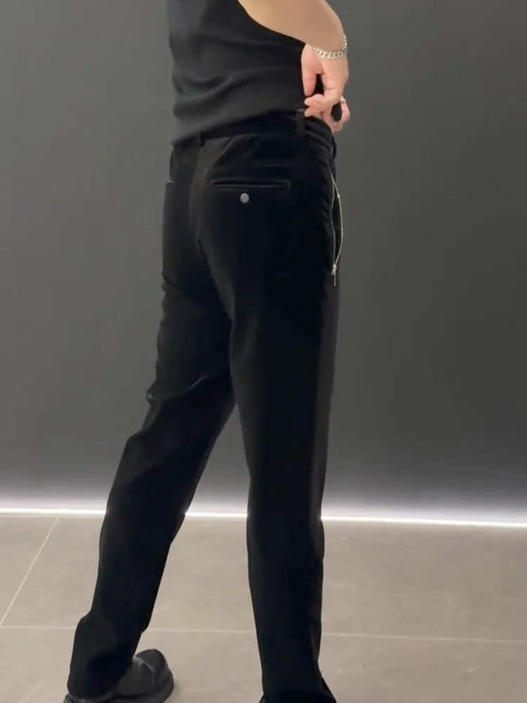 

Высококачественные мужские повседневные брюки: новая осенне-зимняя коллекция, модные, трендовые, прямого кроя, с эластичным поясом, средней посадки, прямые штанины.