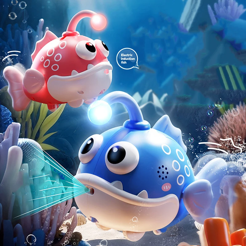 Elektrische sensor lantaarn vis kinderen tweeweg trek simulatie reptiel kleine vis speelgoed crashbestendig baby kruipen speelgoed cadeau