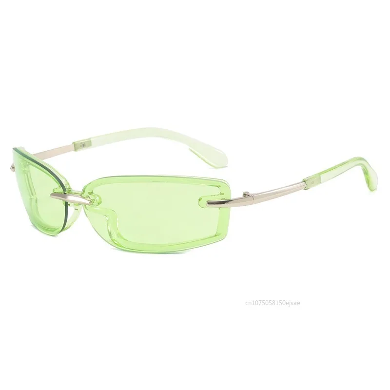Rimless Y2K Candy Color Sunglasses Metal Small Square Frame Sunglasses Women Men UV Protection Women's Sun Glasses Eyewear 2025