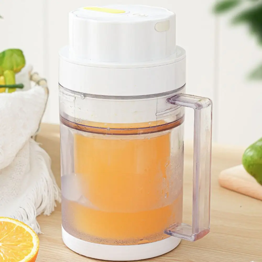 USB Rechargeable Ice-cooled Juicer Cup Double Layer Large Capacity Extract Juice Cup Transparent with Handle Fruit Juicing Cup