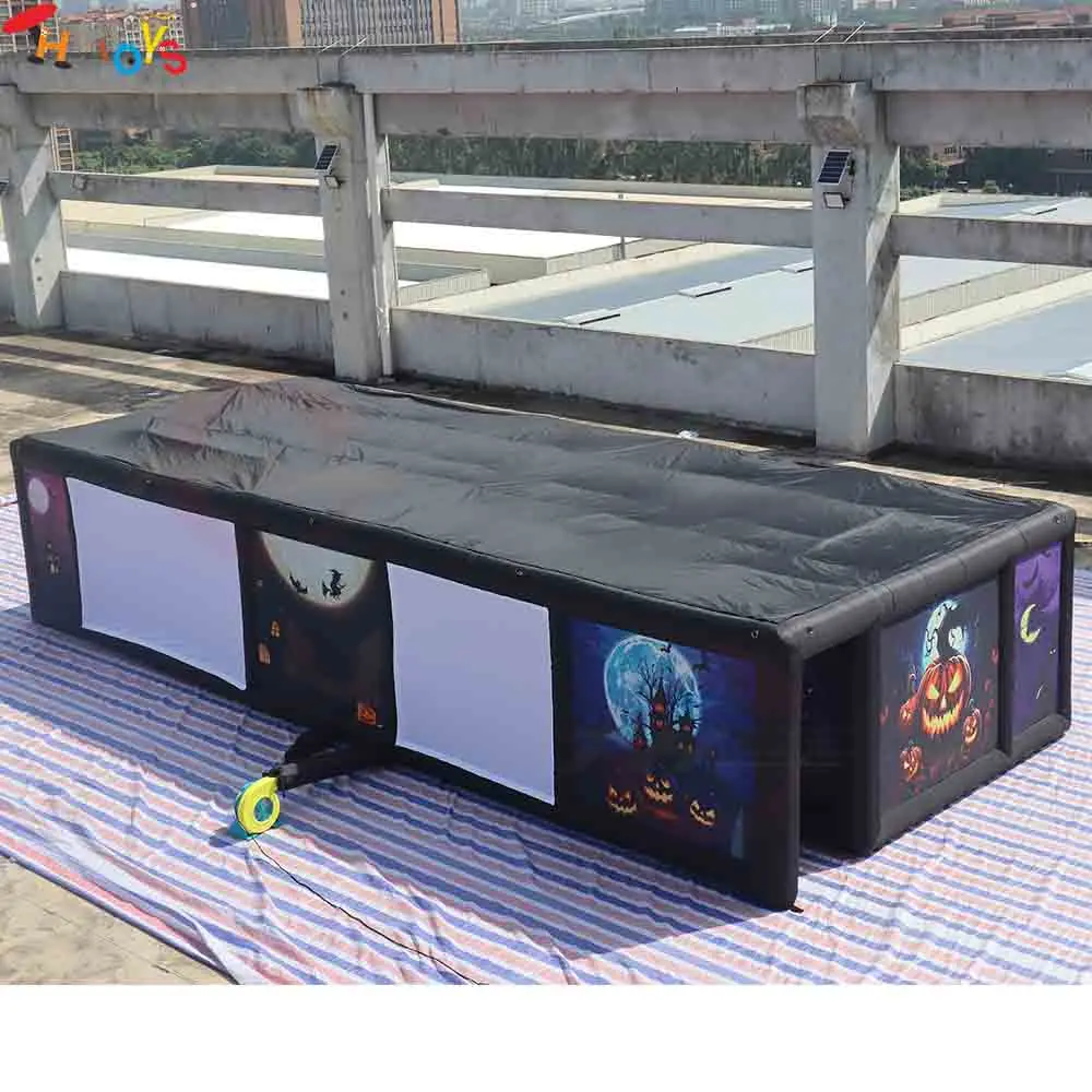 10x4m Custom Made Inflatable Haunted House Maze Tag with Detachable Projection Screen