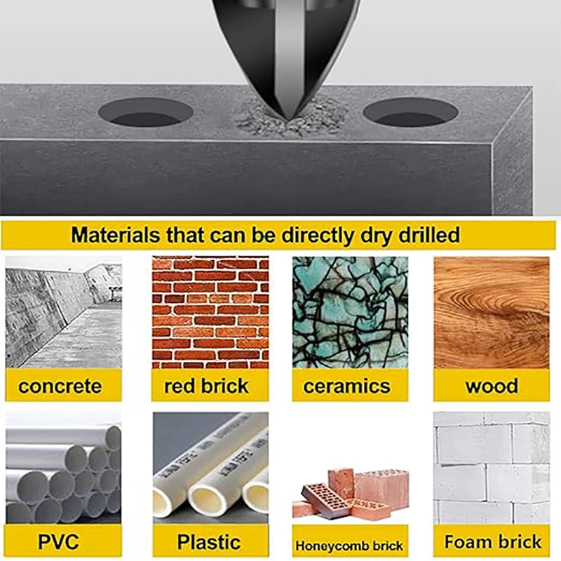 10 pezzi punta da trapano s 3-12mm Set di punte da trapano per piastrelle e vetro multiuso con gambo esagonale strumenti di perforazione in carburo di tungsteno