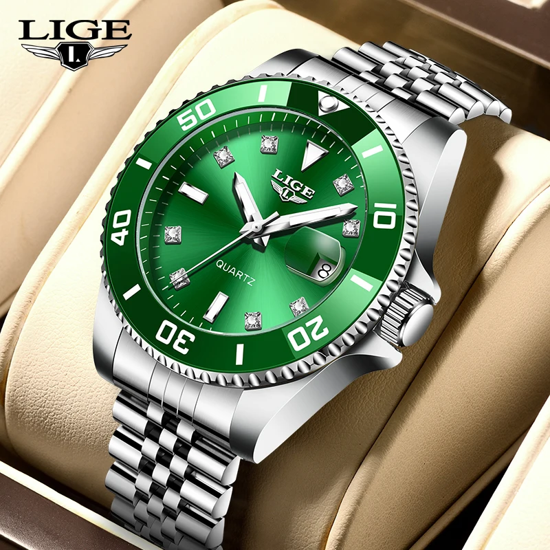 

LIGE 2024 New Quartz Wristwatches Casual Business Luxury Mens Watch Waterproof Luminous Stainless Steel Watches Men Reloj Hombre