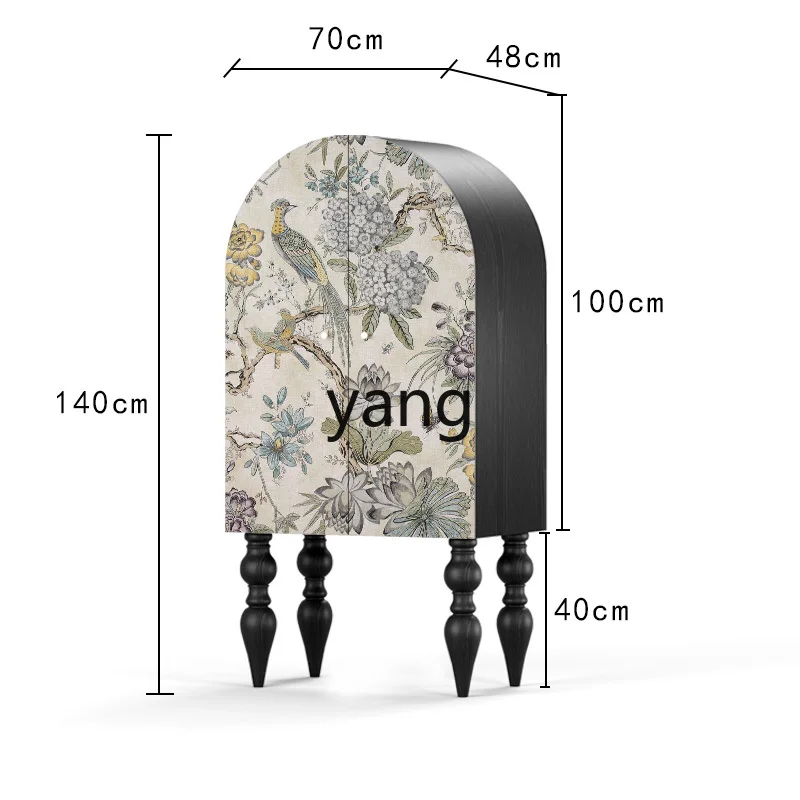 

LHCream Style Solid Wood High Foot Cabinet Home Living Room Wall Decoration Clothes Closet Locker of Bed End