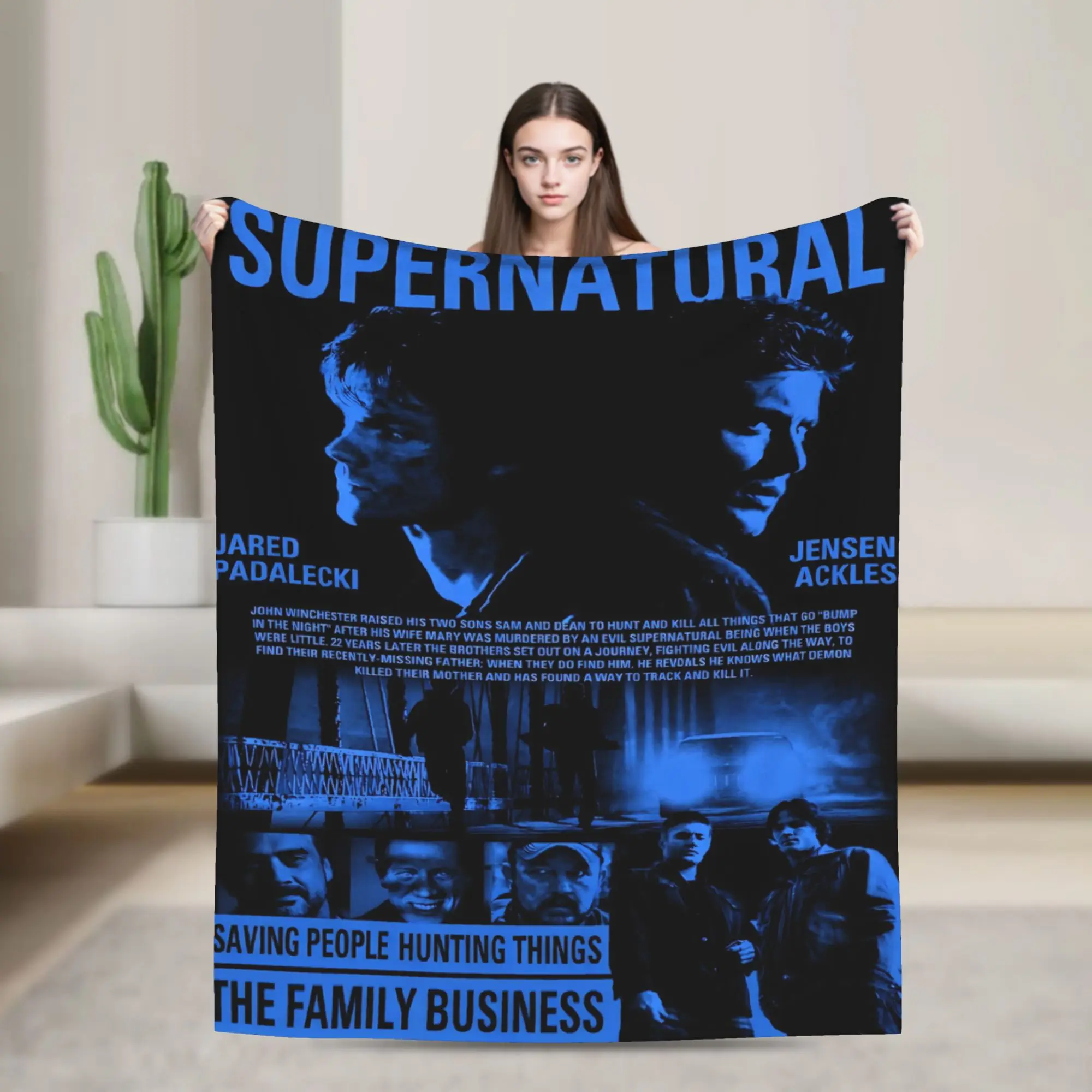 TV S-Supernatural Print Blanket For Men Women Super Soft Warm  Throw Blankets for Living Room 50x60 Inches Multi-size