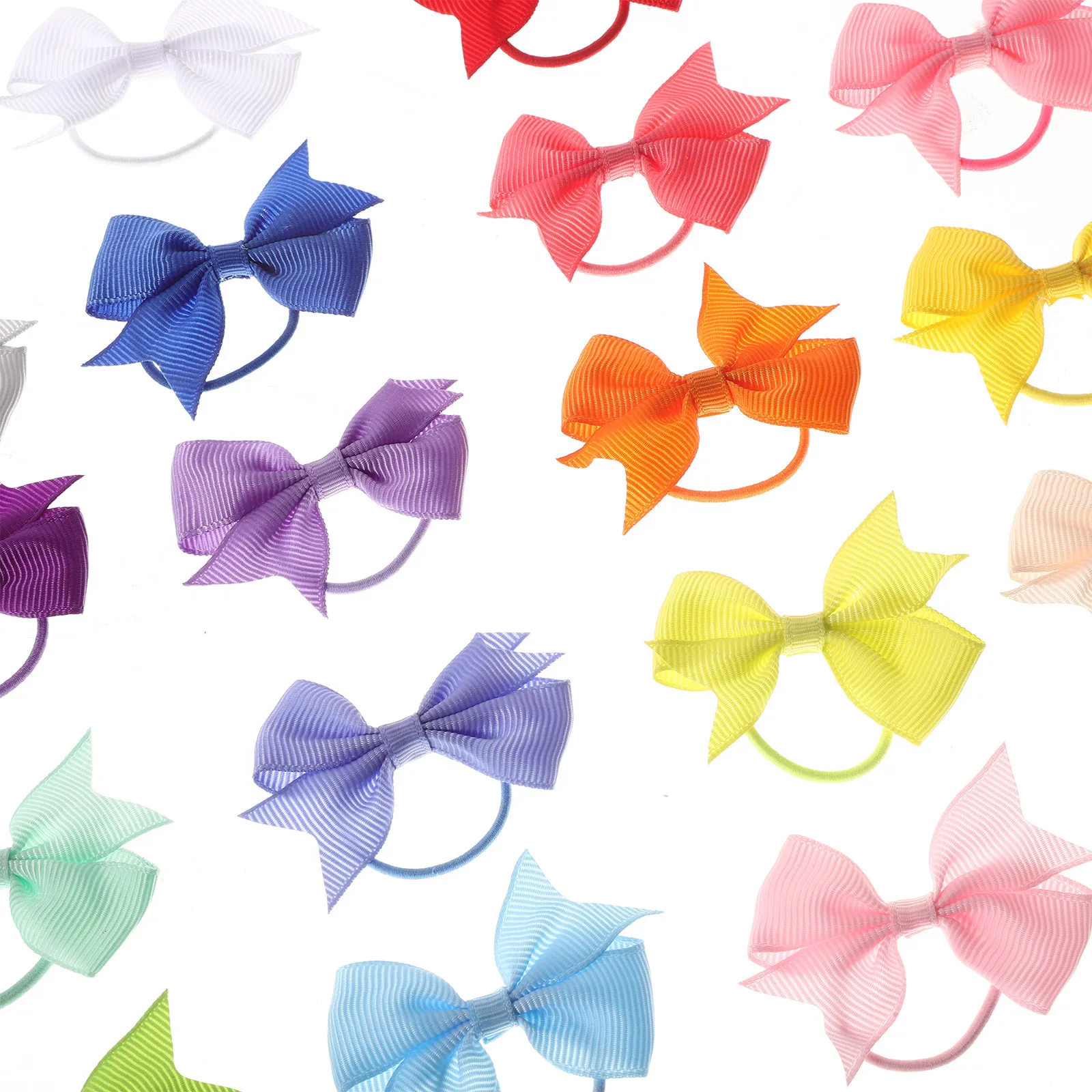 Baby Hair Bows Elastic Ties Soft Mini Bow Strong Hold No Damage No Slip Ponytail Holder for Infants Toddlers Daily Use Hair