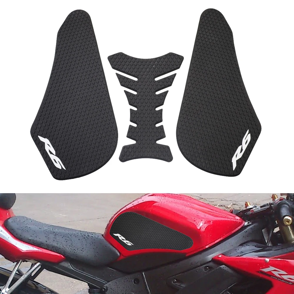 

Fit for Yamaha YZFR6 YZF R6 YZF-R6 2003 - 2005 Side Fuel Tank pad Tank Pads Protector Stickers Knee Grip Traction Pad