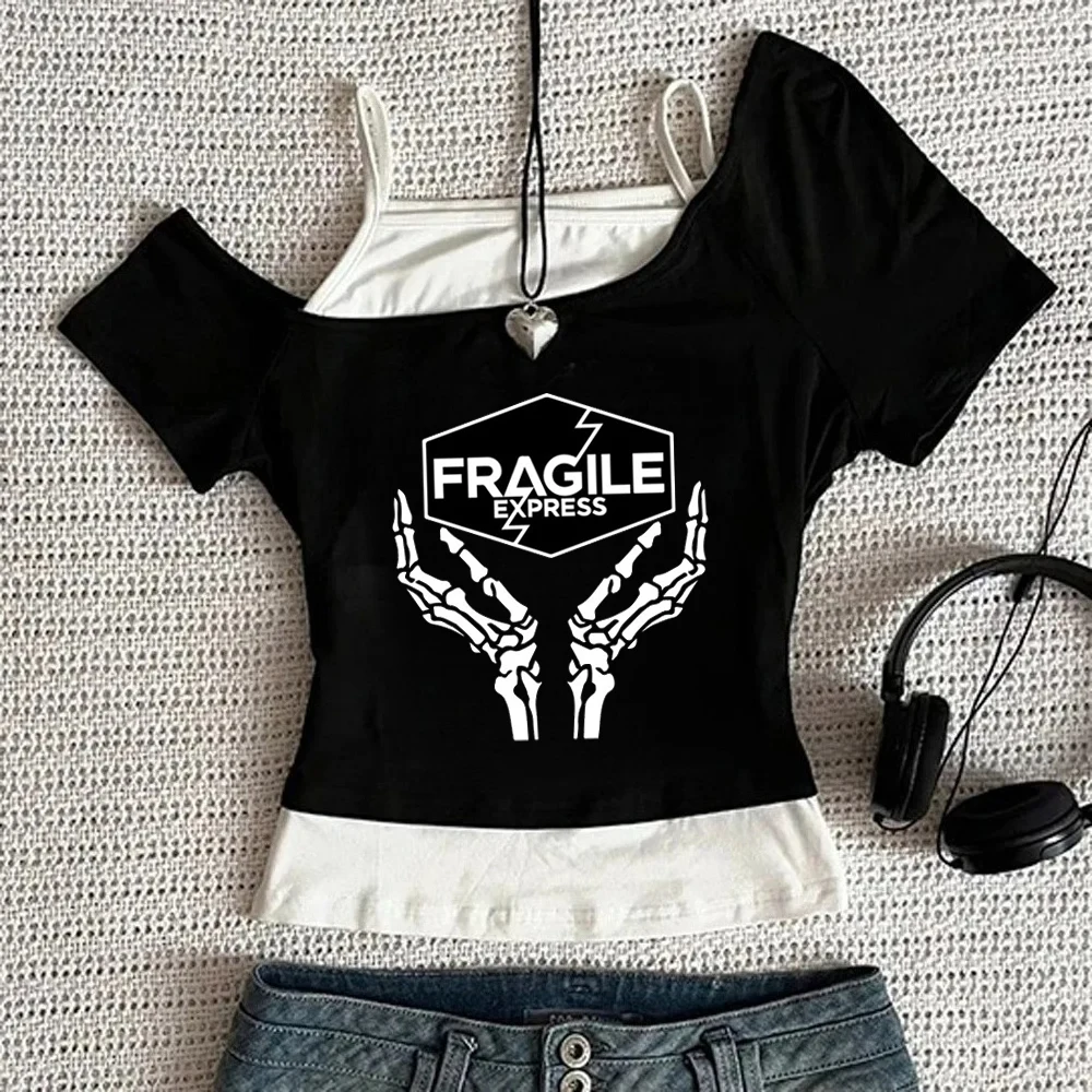 Death Stranding crop top girl party baddie cutecore japan 2000s t shirt kawaii meme gothic
