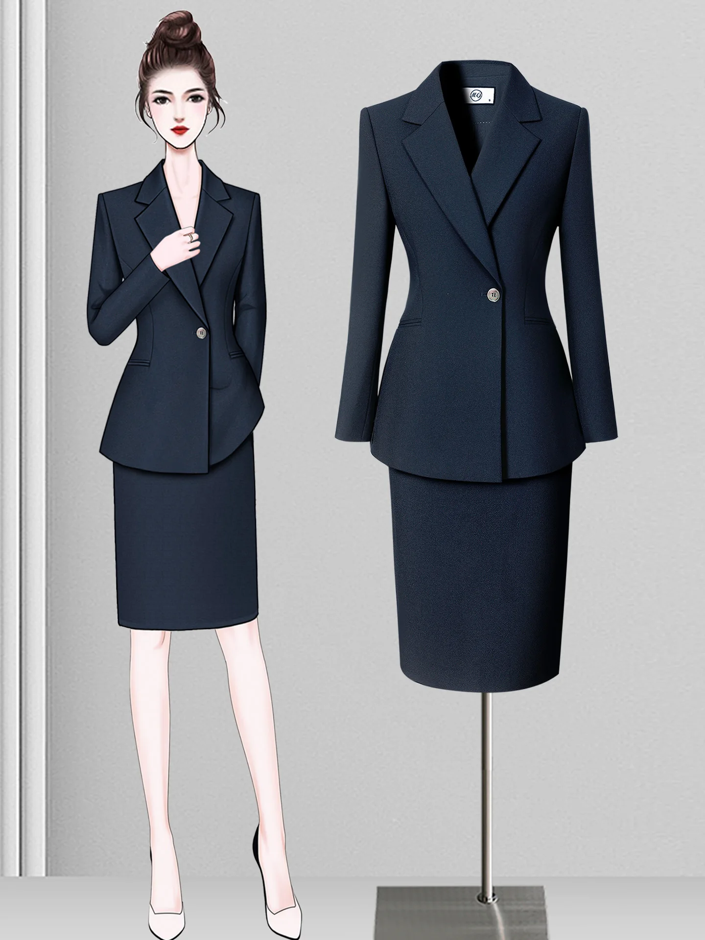 Business Casual Women's Suit Set Autumn Winter Professional Workwear Hotel Manager High End Elegant Career Outfit