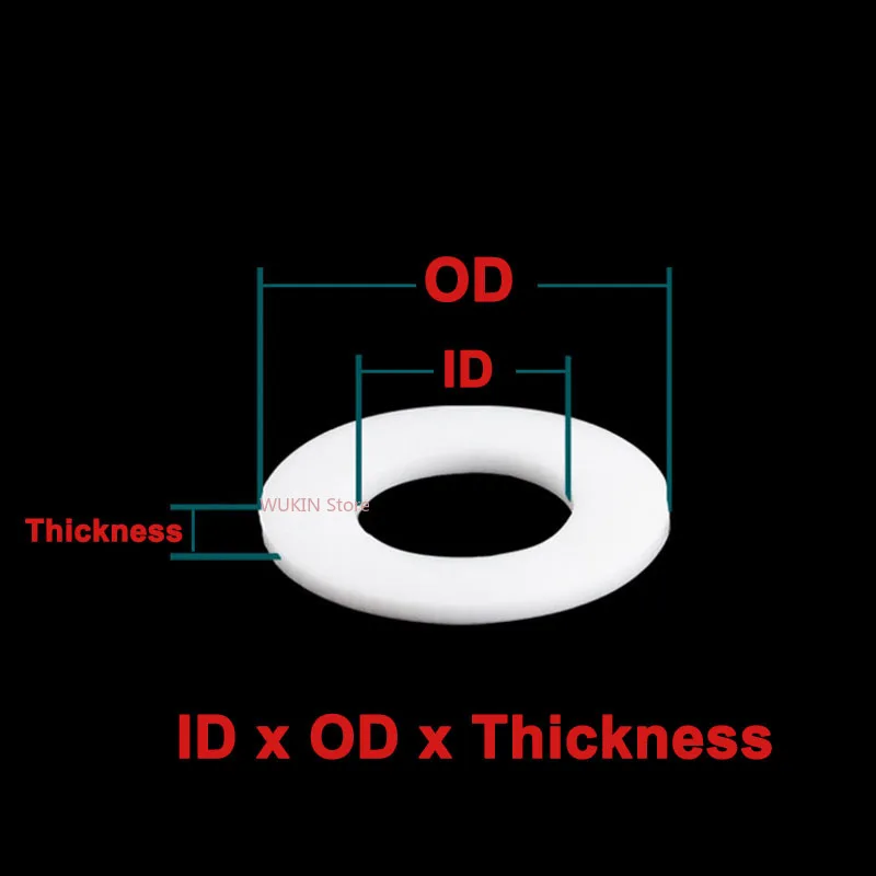 PTFE Gasket White Plastic Flat Washer sealing gasket high-temperature resistant ID 6mm~159mm