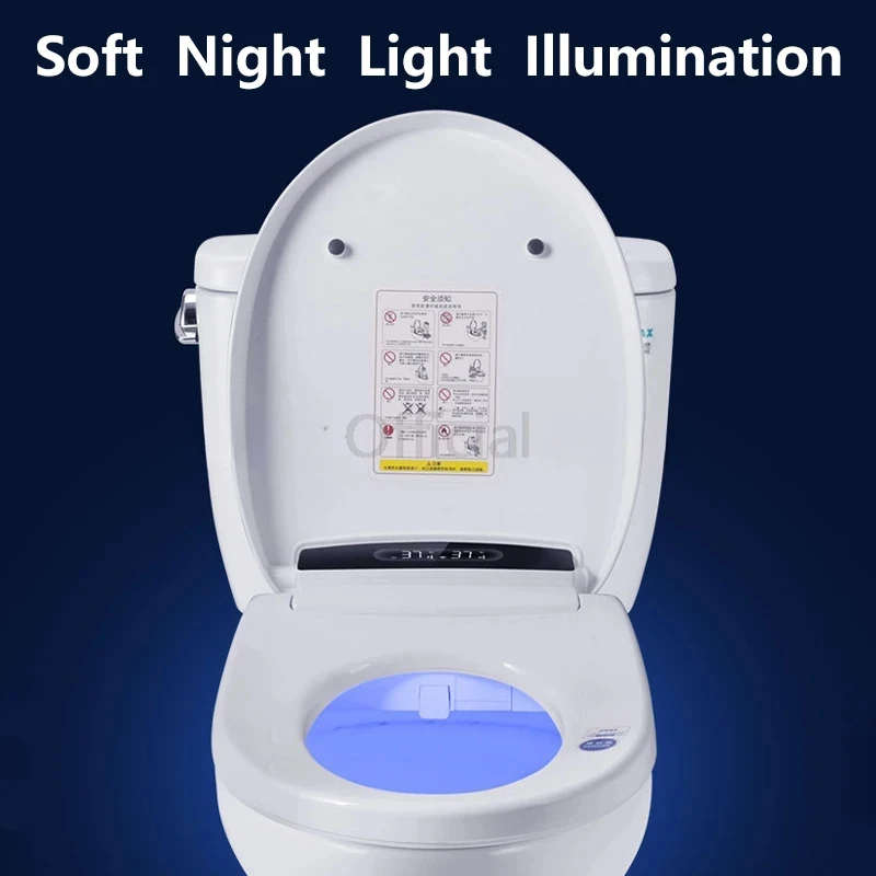 Imagem -04 - Smart Toilet Seat Cover com Controle Remoto Assento Bidé Nightlight Led Preto Secador de ar Alongado Vários Modos de Pulverização Bocal