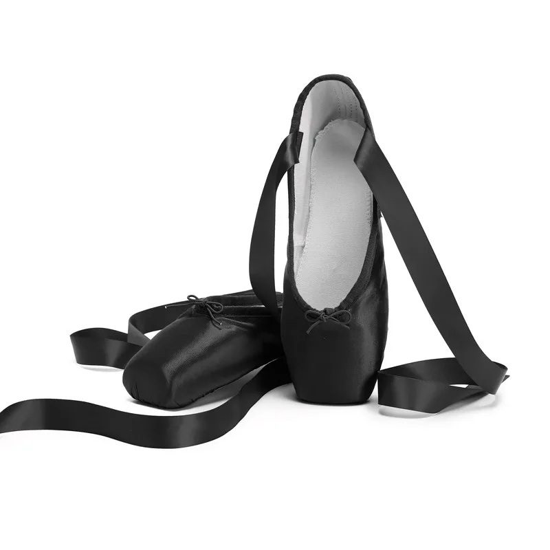 Scarpette da Punta in Raso per Balletto, Scarpe Piatte da Danza con Lacci per Bambine, Comode per Pratica e Performance