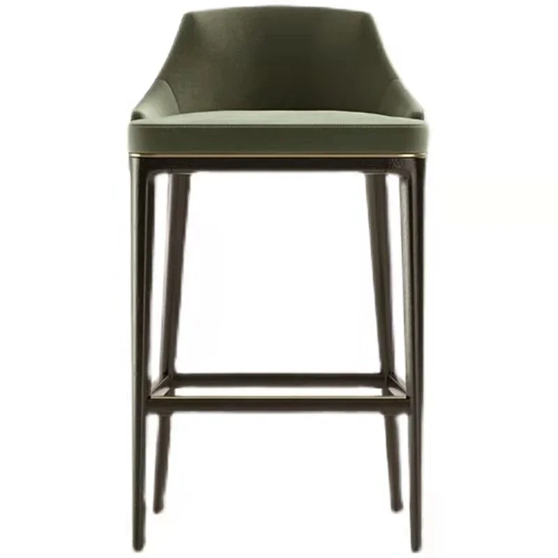 European solid wood bar chair simple front desk home high stool light luxury bar