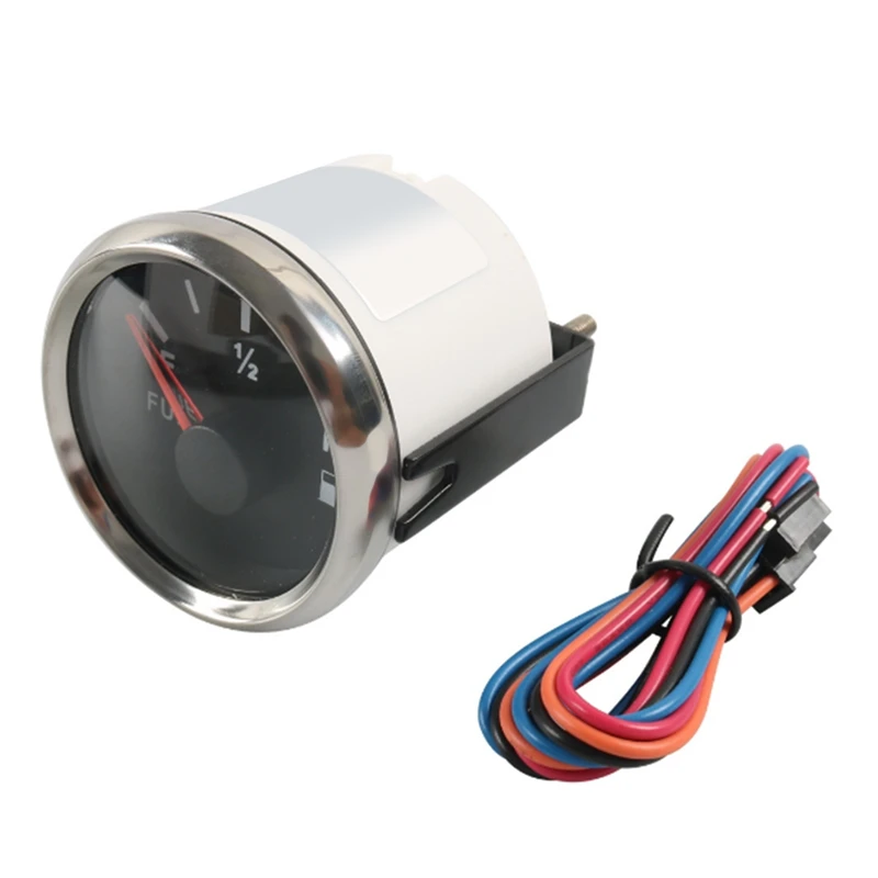 52MM Fuel Gauge With Fuel Level Sensor 316 Stainless Steel + ABS 200MM 0-190Ohm Oil Tank Level Indicator Meter For Boat