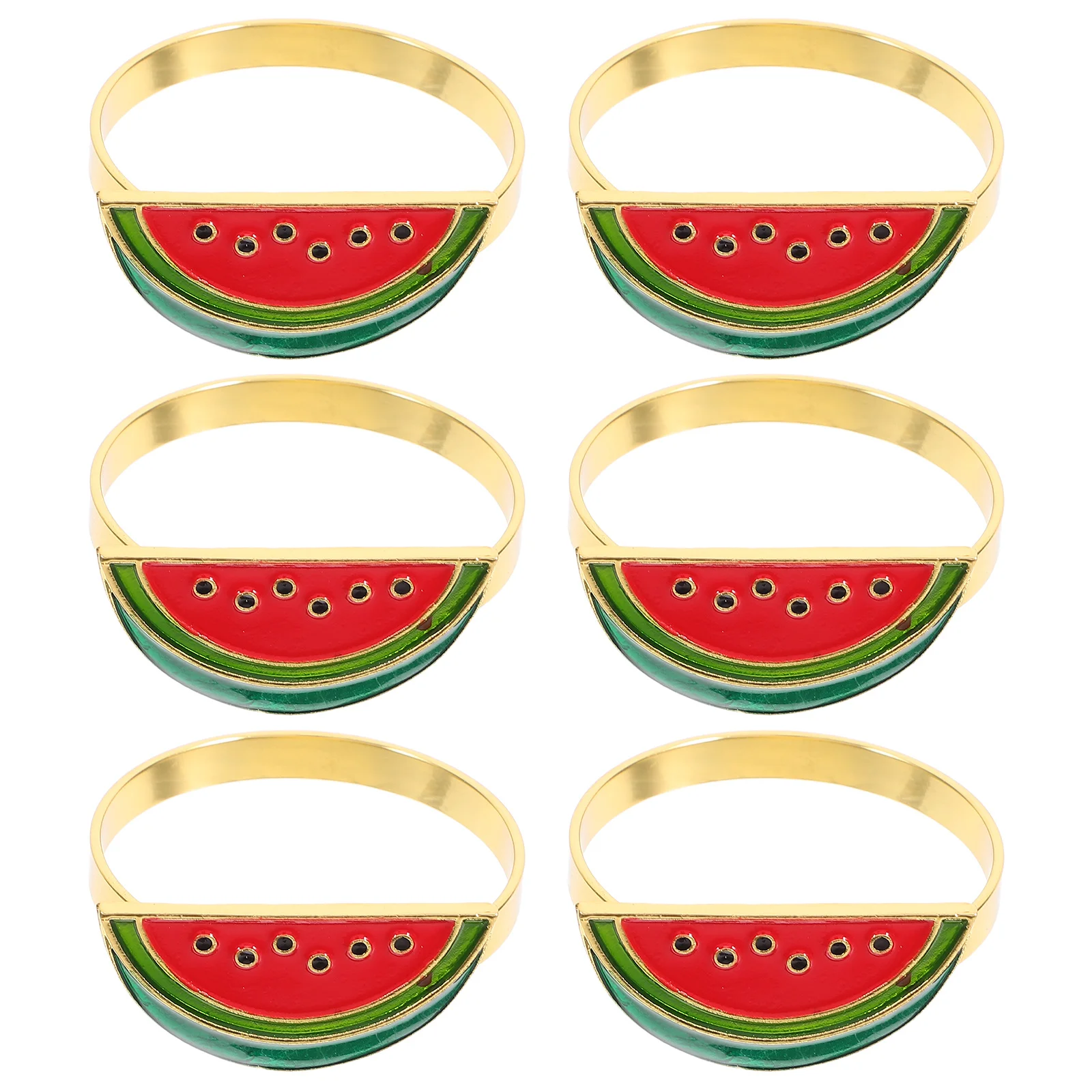 

6Pcs Watermelon Napkin Rings Reusable Creative Napkin Buckles for Wedding Party Holiday Festival Dinner Table Decoration