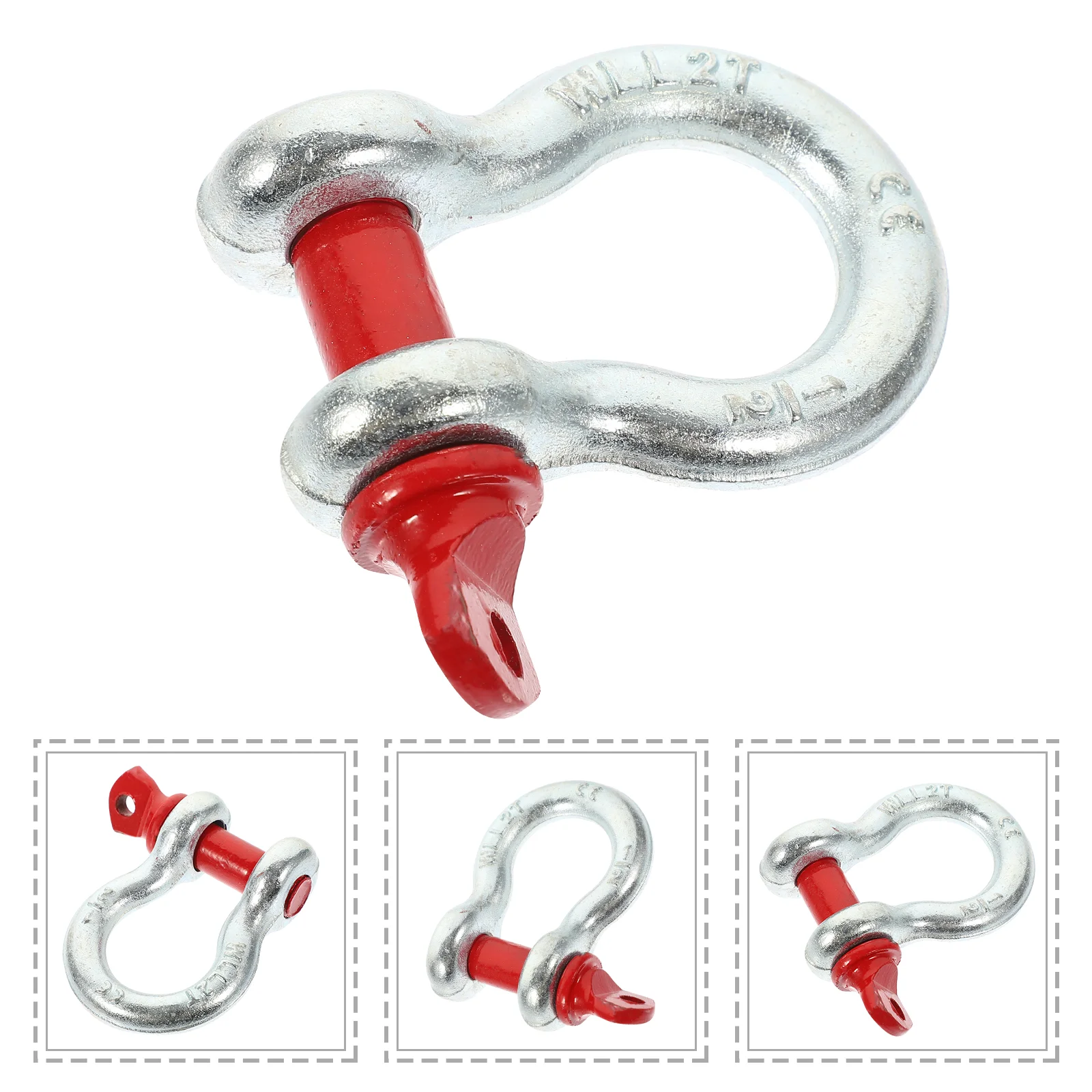 Galvanized Anchor 1 2'' Heavy Duty Lifting Tool 2T Bolt Type Screw Pin Anchor Shackle Off Road Shackle Replacement High Strength