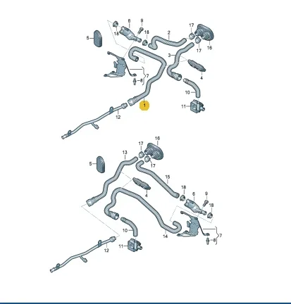 LHD Solenoid Valve Heater Coolant Hose Pipe Line For Audi A6 C7 Avant A7 Sportback  2015-2018 4G1819374G 4G1 819 374 G