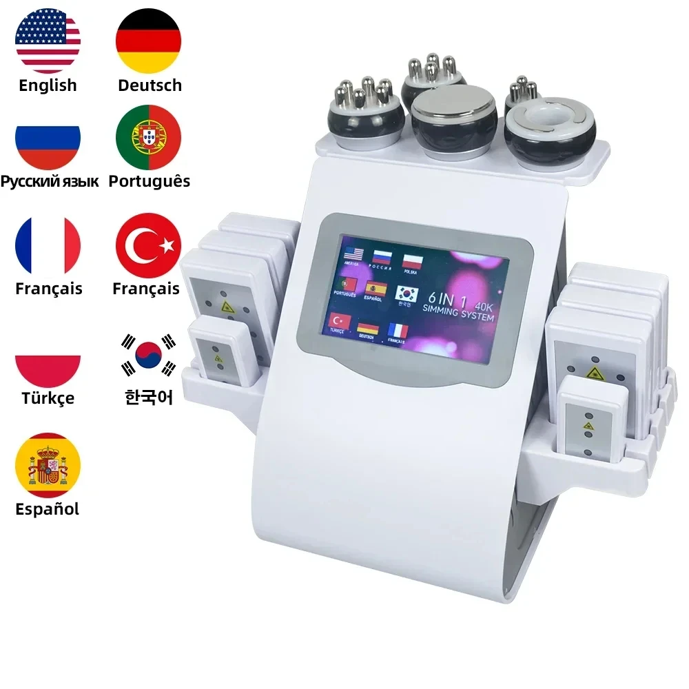 Six In One Beauty Machine With Multiple Heads For Face And Body Care Skin Management Firming Lifting Tightening Salon Equipment