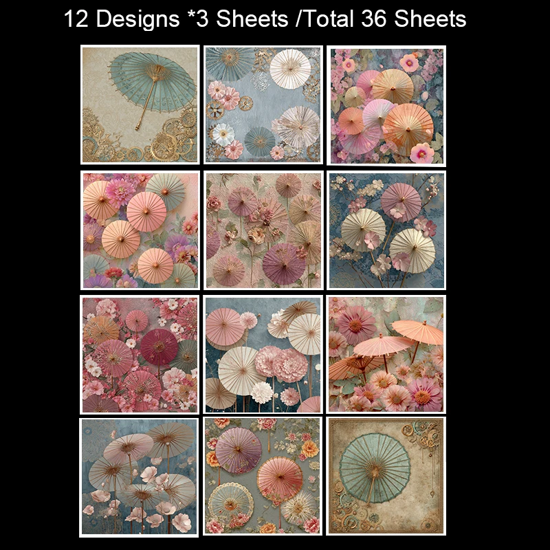 Paket Kertas Origami & Scrapbooking 6x6 inci (36 Lembar): Desain Kartu Pos Retro untuk Scrapbooking, Kartu DIY & Hiasan Jurnal