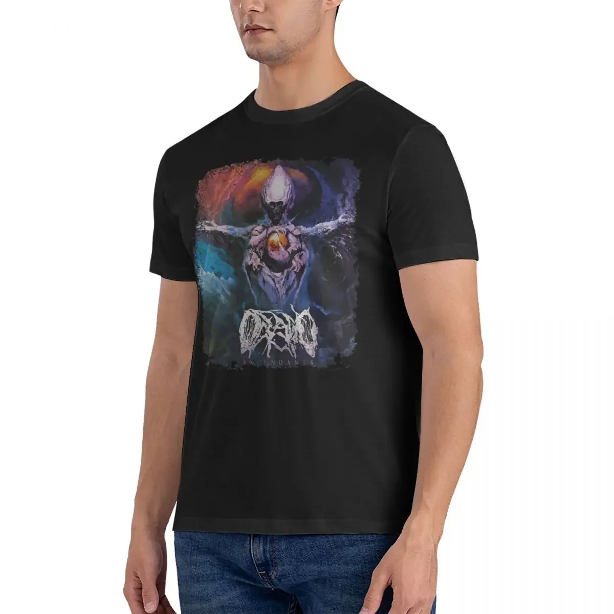 Casual Oceano Band T-Shirt Men Round Collar Pure Cotton T Shirt Brutal Deathcore Short Sleeve Tees Printing Clothes