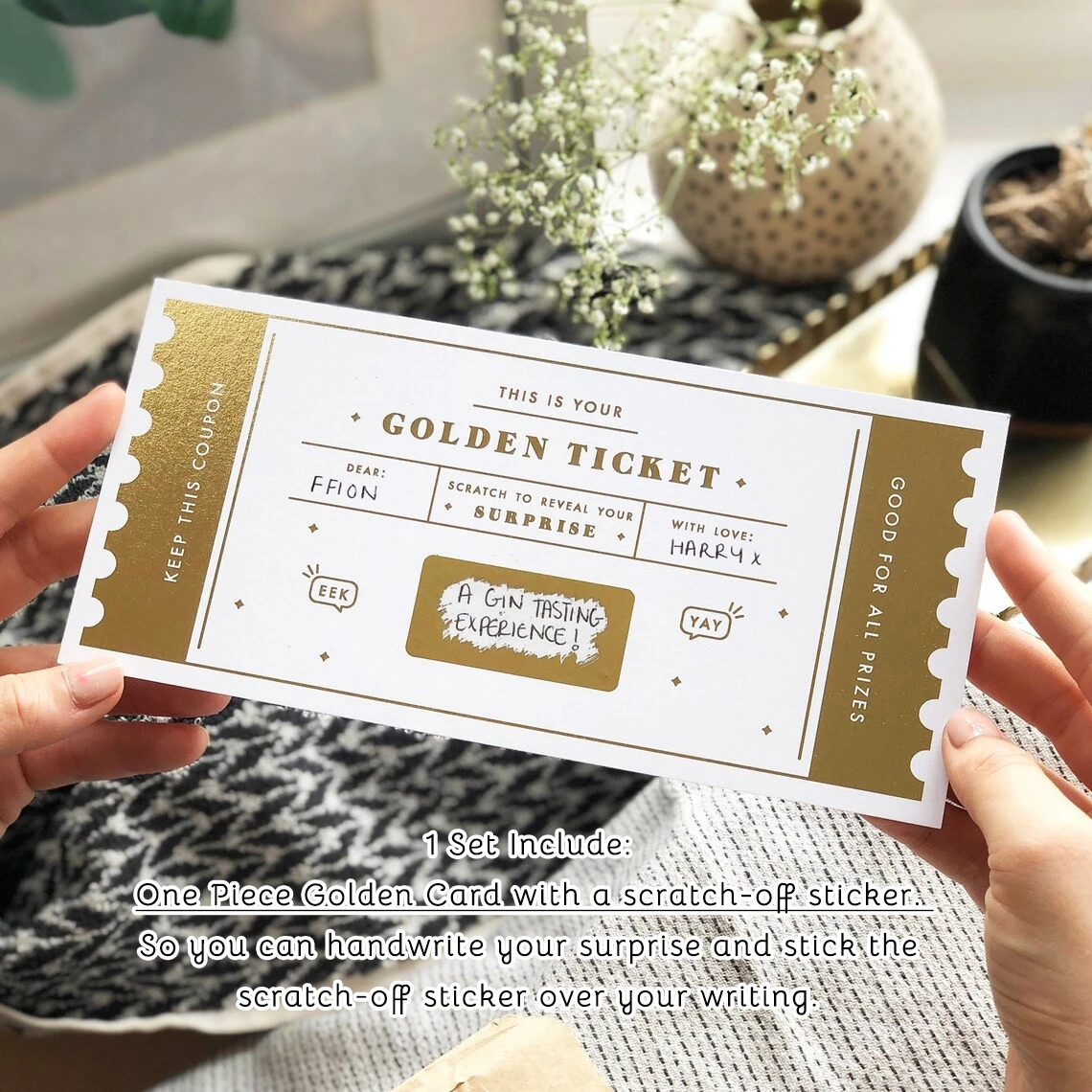 

Изготовленная на заказ золотая билетная карта с подарочной коробкой. Подарочное представление скретч и открытие билета-сюрприза. Скретч-карта для праздника-сюрпризы.