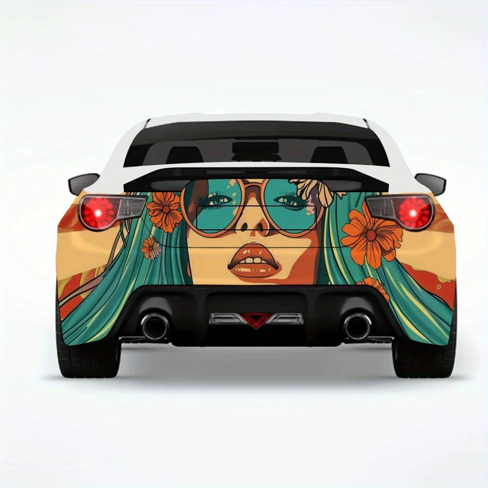 Flower - glasses Hippie Car StickerVinyl Decal for Car Rear, Waterproof Self-Adhesive Vinyl Stickers for Vehicle Tail & Bumper,