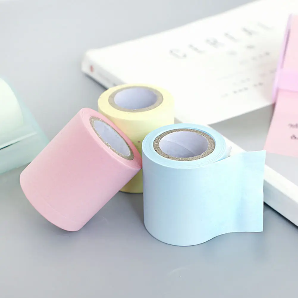 1Set Portable Memo Sticker Refill Set Compact Lightweight Easy Carry Multi-Function Note Roll for Work Study Reminder Decorative