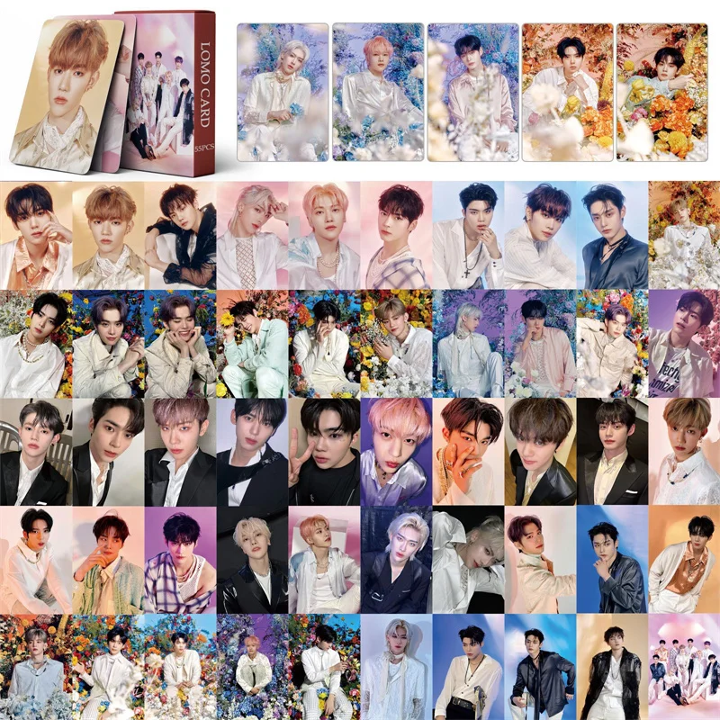 Kpop 55pcs/set ZB1 Album Yura Yura - Fateful Flower LOMO Card KIM TAERAE SUNG HANBIN ZHANGHAO KIM JIWOONG Postcard Photo Card