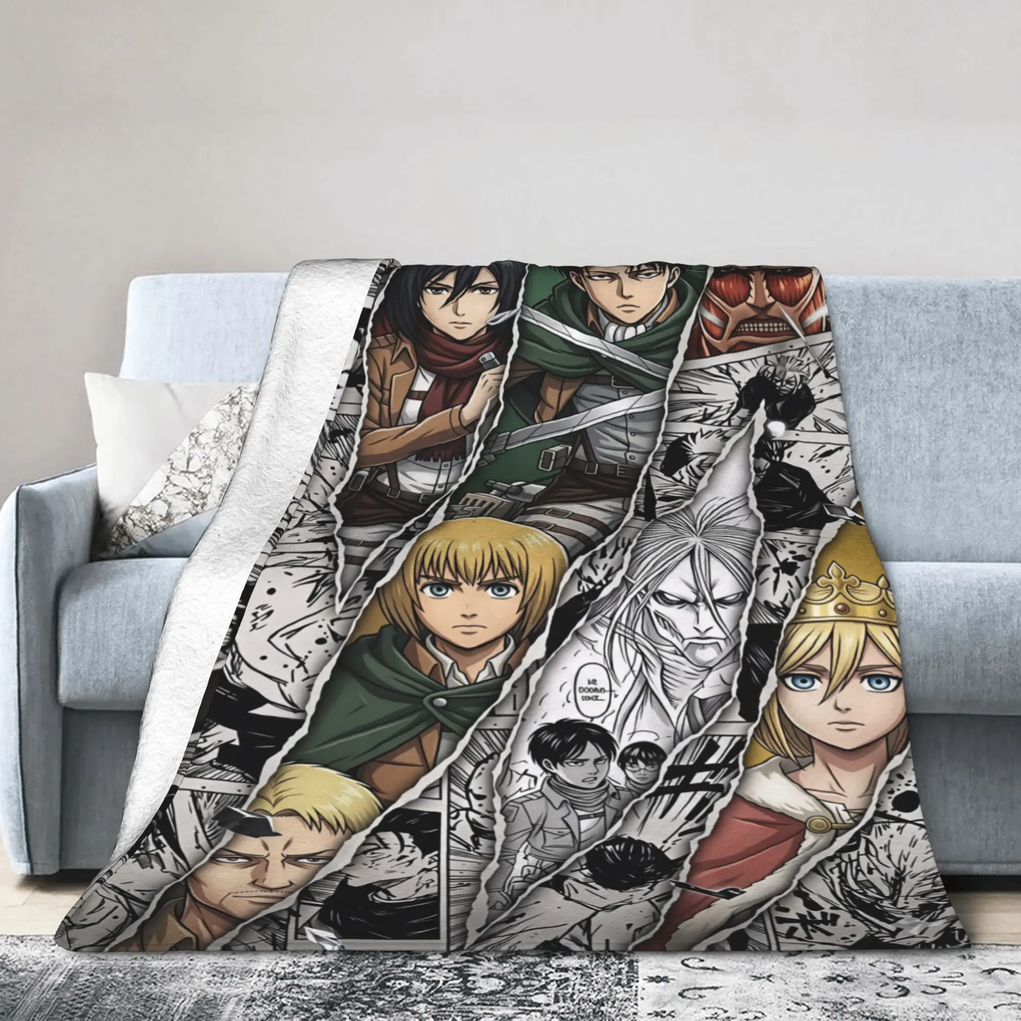 Attacks On Titans Anime Blanket Quality Soft  Throw Blanket Winter Boy Girl Couch Bed Print Bedspread