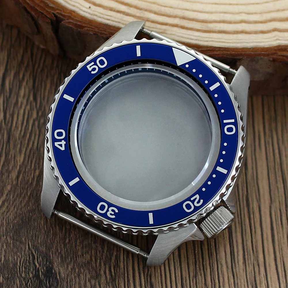 

Diver 42.5mm Silver Watch Case Stainless Steel Sapphire Crystal With chapters bezel For Nh35 Nh36 4R Movement Modified SKX007