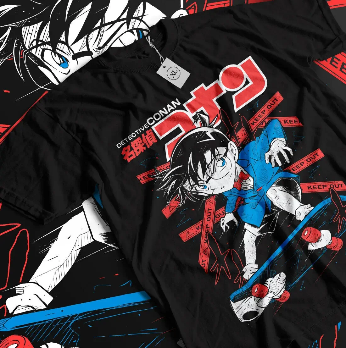 Detective Conan T-shirt Edogawa Anime Shirt Shinichi Vermouth Gin Shirt All Size