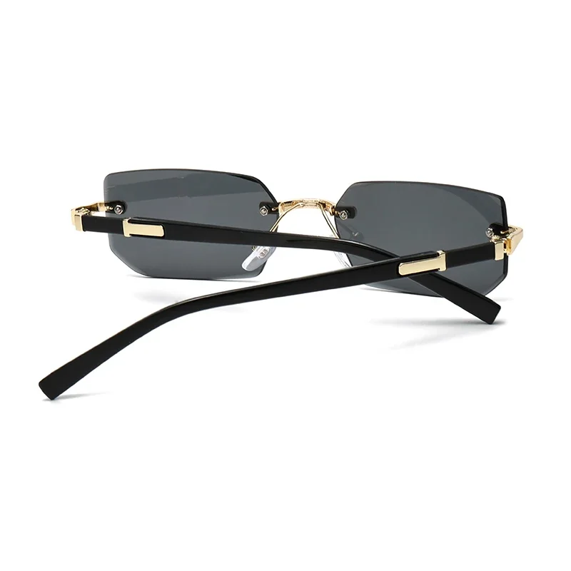 1/2pcs Trendy Rimless Sunglasses Women Fashion Small Rectangle Sun Glasses Retro Shades Summer Traveling Eyewear UV400