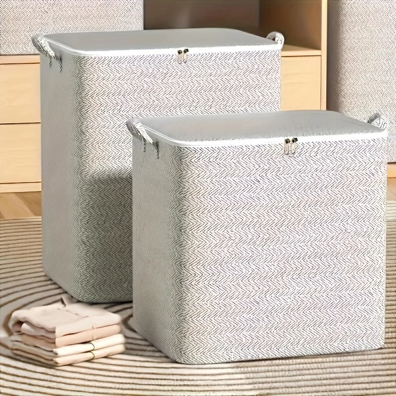 Storage Box with Lid Three Dimensional Organizer Foldable Large Capacity Blanket Quilt Storage Box Home Closet Organizer