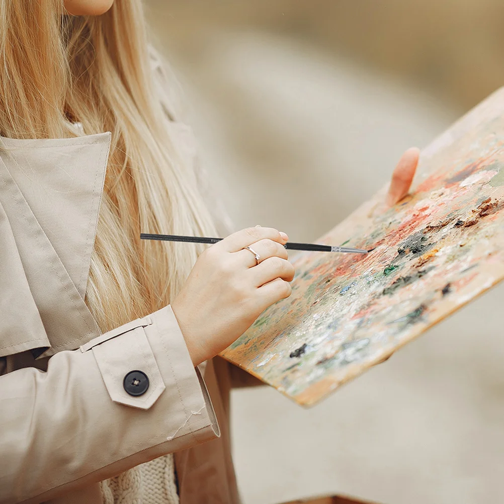 30 Pcs Hook Pen Paint Brushes for Kids Fine Acrylic Painting Pastels Detail Miniatures Wood Small Child