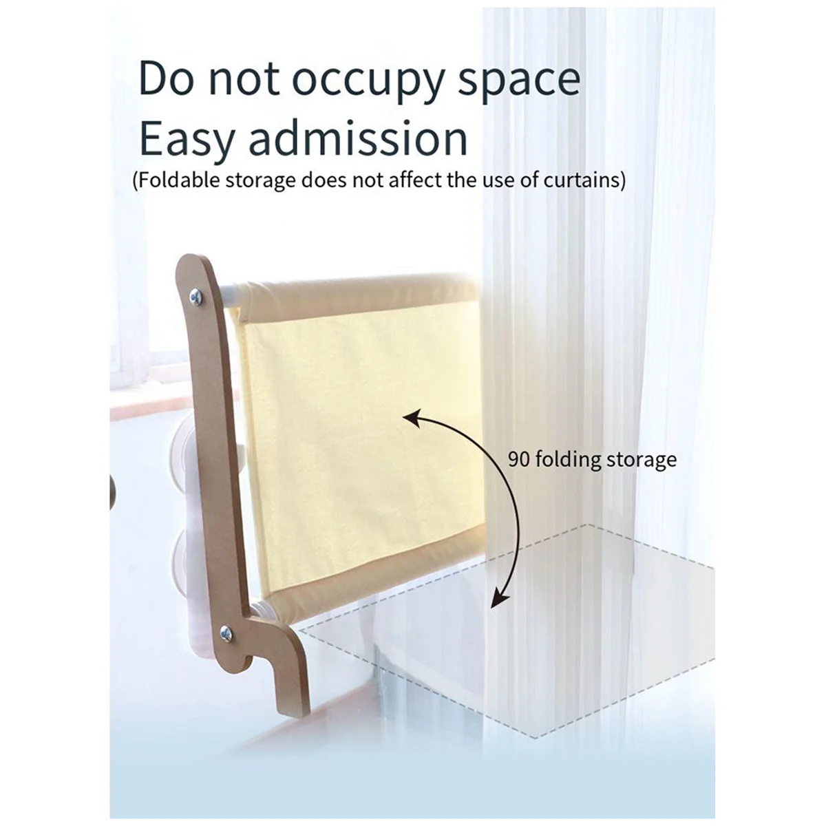 

Cat Hammock Perch Window Foldable Bed Window Sill Seat Cordless Lounger Kitten Shelves with Sturdy Suction Cups,B